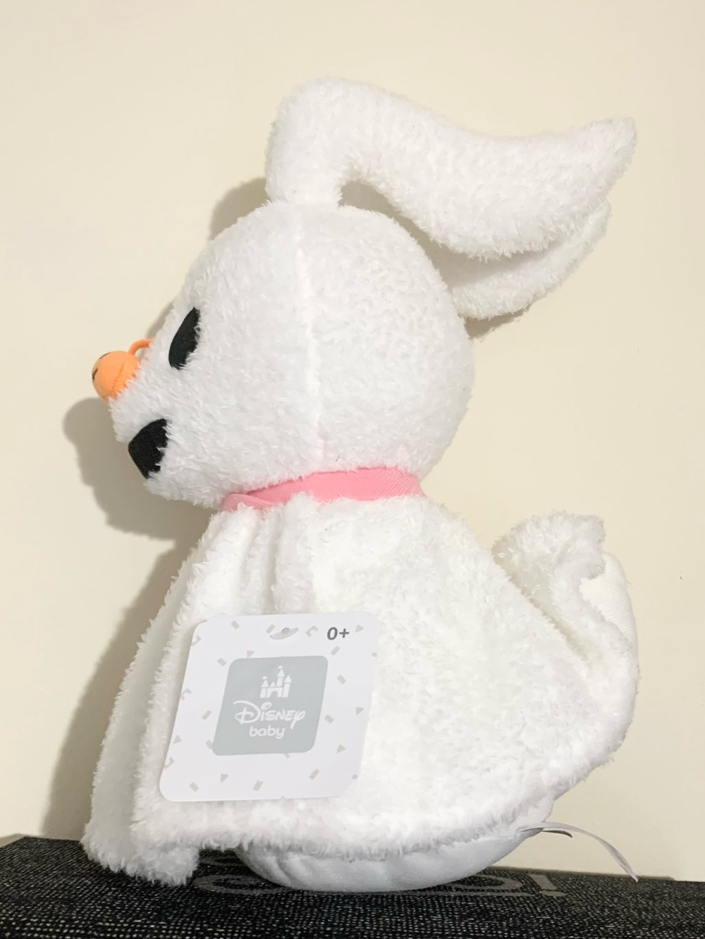 Disney Baby Zero Ghost Dog Plush Pumpkin Nose Crinkly Toy Beanie Bottom NEW 10”